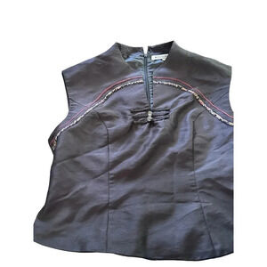 Silk Box Women's Black Sleeveless Back Zipper Vest Size 10